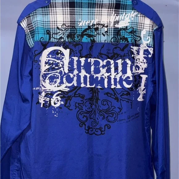 Blue Graphic Long Sleeve Shirt - Picture 3 of 3